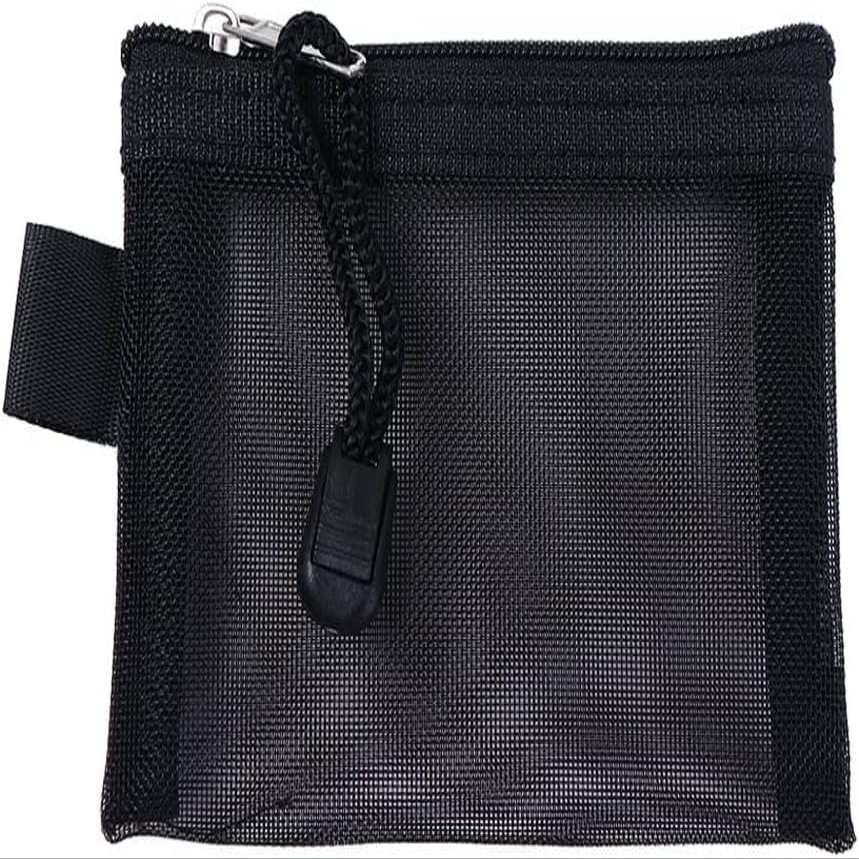 1Pc Black Small Zipper Pouch Mini Mesh Zipper Coin Purse Nylon Mesh Card Storage Bags Small Portable Cosmetic Case Mesh Storage Bags for Women Travel Cosmetic BagsTools and Accessories