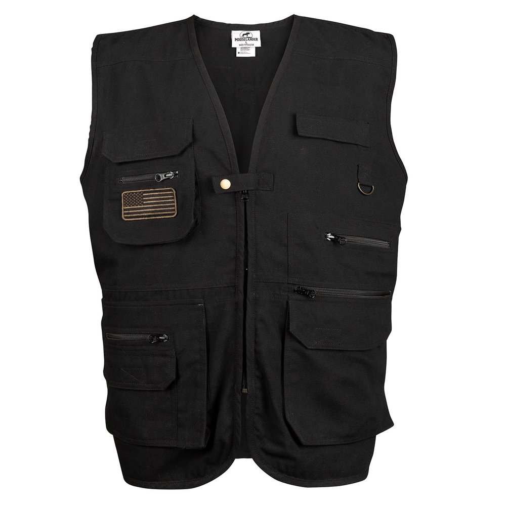 Mooselander Adult Conceal & Carry Tactical Vest, Strong & Durable V-Neck Vest in Black Print, Small