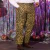 Lars Amadeus Leopard Printed Dress Pants for Men's Flat Front Regular Fit Party Trousers 28 Brown view 2