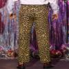 Lars Amadeus Leopard Printed Dress Pants for Men's Flat Front Regular Fit Party Trousers 28 Brown view 3