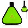 PEUTIER Reflective Triangle Sign, Bright Reflective Yield Symbol with Magic Adhesive Strap & Cord High Visibility Warning Safety Triangle Accessories for Bike Backpack Different Scenes (Green) view 1
