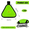 PEUTIER Reflective Triangle Sign, Bright Reflective Yield Symbol with Magic Adhesive Strap & Cord High Visibility Warning Safety Triangle Accessories for Bike Backpack Different Scenes (Green) view 2