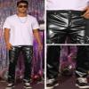 Lars Amadeus Black Faux Leather Pants for Men's Slim Fit Hip Hop Nightclub PU Biker Pants 36 view 4