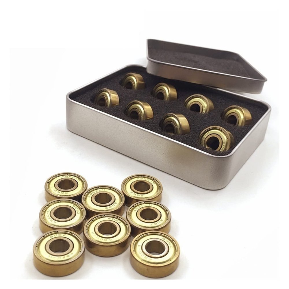 WEIWEIBEIER 608zz Golden Roller Skates Bearing Fast Speed Skateboard Longboard Inline Scooter Double Rocker Board Bearings