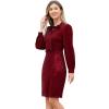 ABEWIP Sparkly Cocktail Dress for Women Sequin Formal Evening Party Dresses Stand Collar Glitter Bodycon Wine Red XL view 3