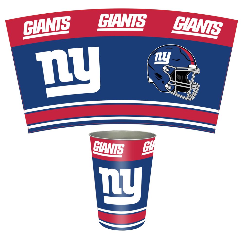 FANMATS 34720 NFL - New York Giants Wastebasket | Blue | 15"x10.5"x10.5" | Primary Logo, Helmet, & Wordmark