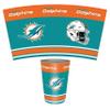 FANMATS 34700 NFL - Miami Dolphins Wastebasket | Aqua | 15"x10.5"x10.5" | Primary Logo, Helmet, & Wordmark view 1