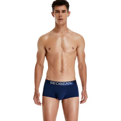 BreakEgg Mens Underwear Boxer Briefs Comfort Soft and Breathable Ice Silk Boxer Briefs for Men Underwear Trunks (Large,Dark blue)