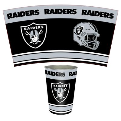 FANMATS 34685 NFL - Las Vegas Raiders Wastebasket | Black | 15"x10.5"x10.5" | Primary Logo, Helmet, & Wordmark