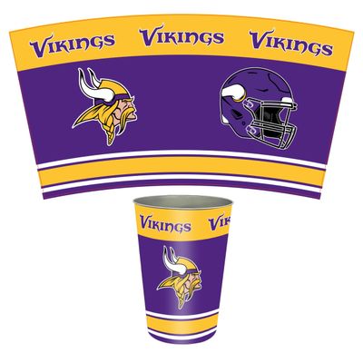FANMATS 34705 NFL - Minnesota Vikings Wastebasket | Purple | 15"x10.5"x10.5" | Primary Logo, Helmet, & Wordmark