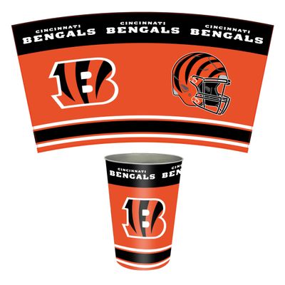 FANMATS 34635 NFL - Cincinnati Bengals Wastebasket | Orange | 15"x10.5"x10.5" | Primary Logo, Helmet, & Wordmark