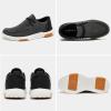 Men's Orthopedic Slip On Loafers Walking Shoes: Soft Canvas Loafers for Plantar Fasciitis, Supportive Walking Shoes for Tendonitis, Cushioned Driving Loafers with Eva+Rubber Sole Black Size 10 view 2