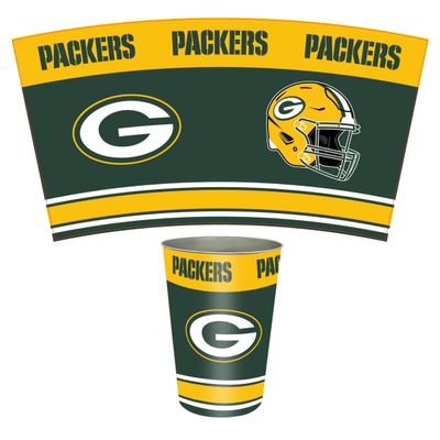 FANMATS 34660 NFL - Green Bay Packers Wastebasket | Green | 15"x10.5"x10.5" | Primary Logo, Helmet, & Wordmark