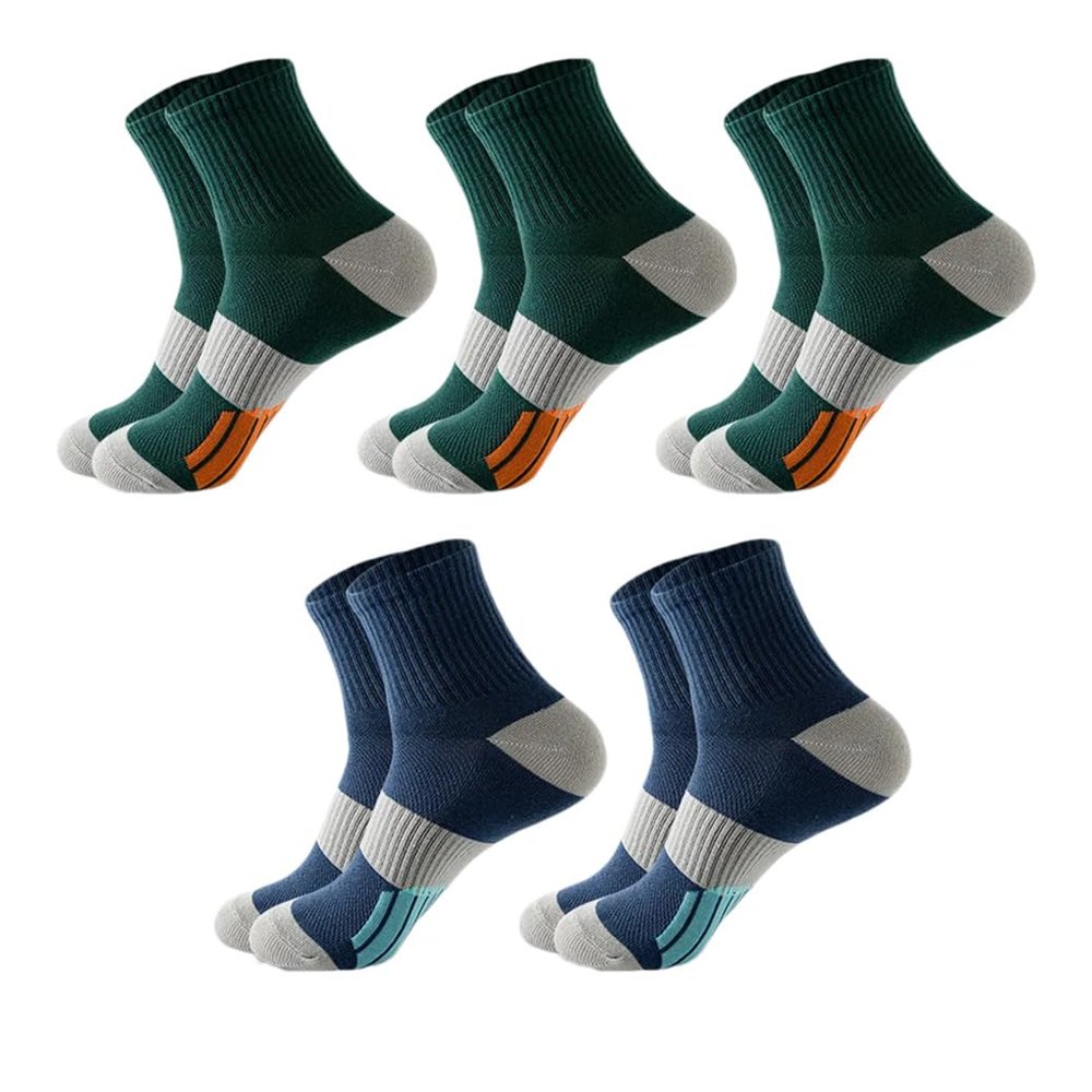 Dninmim 5 Pairs/Lot Men's Ankle Socks Athletic Running Socks Breathable Comfortsports Sock 3 EN8 2 Blue EU 38-45