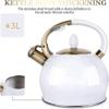 CGLTD Kettle Stove Top Camping Kettle Large Tea Kettle for Stove Top Whistling Stainless Steel Teapot Ergonomic Electroplated Bronze Handle Camping Kettle -Red view 2