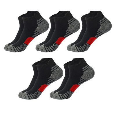 Dninmim 5 Pairs/Lot Men Cotton Short Sock Low-Cut Ankle Socks Breathable Casual Soft Sports Socks 5 Pairs black EU38-45 US6-11