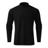 Mens Mock Turtleneck Thermal Long Sleeve Shirt Casual Classic Basic Fall Winter Solid Strech Pullover Sweater Top Black view 3