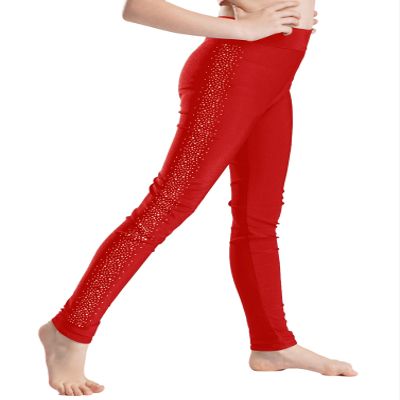 dPois Kids Girls Skating Pants Figure Ice Skating Tights Skate Gymnastic Dance Performance Leggings Activewear Burgundy 12 Years