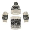 Kids Beanie Hat Gloves Scarf Set Fleece Lined Knit Pom Hat Plush Neck Warmer Winter Set for Girls Boys 3-9Year view 1