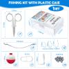 yasuwekik 12 Pack Mini Fishing Kits Bulk Small Emergency Survival Fishing Kits Outdoor Compact Fishing Tackle Kits with Case for Beginner Christmas Shoebox Fillers for Fishing Party Favors view 2