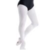 Daydance White Girls Ballet Convertible Tights Soft Stirrup Leggings for Dance, Gymnastics, Under Dress, 60D view 1