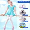 Daydance White Girls Ballet Convertible Tights Soft Stirrup Leggings for Dance, Gymnastics, Under Dress, 60D view 4