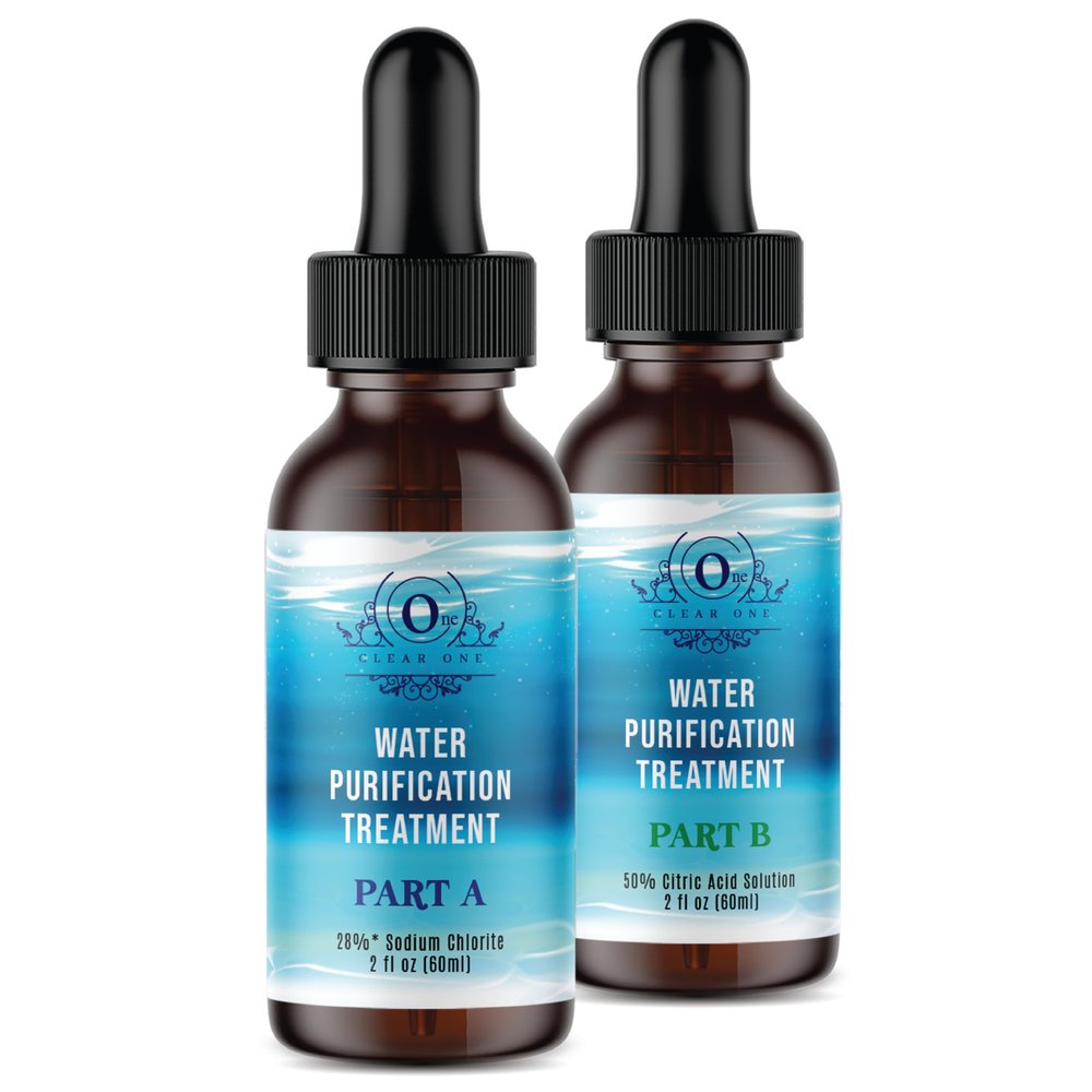 Chlorine Dioxide Kit 2 Part Liquid Classic 1:1 Set Citric Acid 50% : Sodium Solution (4oz kit)