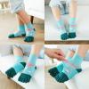 Pursuestar 2 Pairs Five Finger Toe Socks Athletic Running Breathable Mesh Dinosaur Socks for Kids Boys Girls 2-9 Years view 2