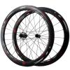 ZECHAO 700C Carbon Fiber Disc Brake Road Wheel Set,20/24H Circular Spokes Circle Height 38/50MM C Brake V Brake Bike Wheel 7-12 Speed 1700g (Color : Red, Size : 38mm) view 1