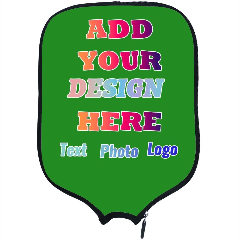 TUSANEII Customized Padded Pickleballs Protection Custom Pickleballs Paddles Cover, Personalized Paddle Covers Sleeves Fits Most Rackets, 8.5 x 11.5 inch, ForestGreen
