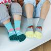 Pursuestar 2 Pairs Five Finger Toe Socks Athletic Running Breathable Mesh Dinosaur Socks for Kids Boys Girls 2-9 Years view 4