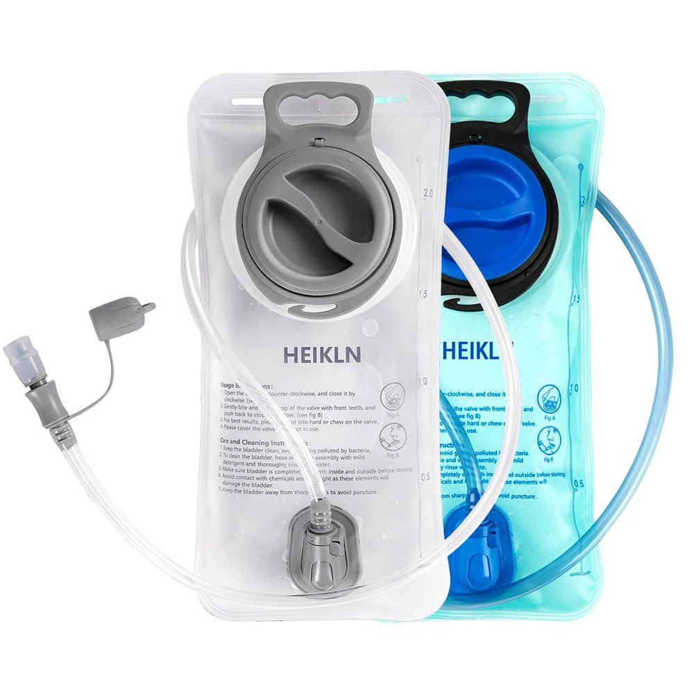 HEIKLN Hydration Bladder 2 Pack, Water Bladder for Hiking Backpack,Leak Proof Water Bladder Bag, BPA Free Military Water Storage Bladder,Hydration Pack for Hiking Climbing Cycling Running Camping