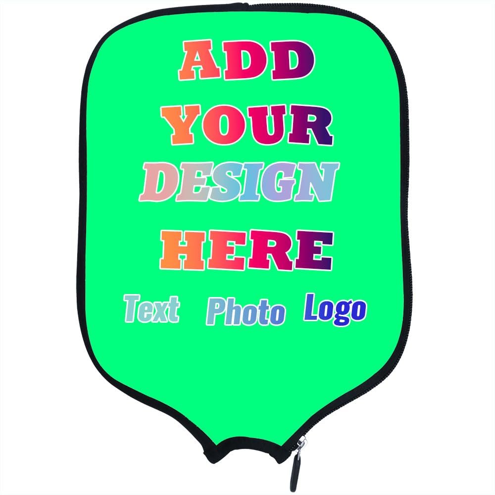 TUSANEII Customized Padded Pickleballs Protection Custom Pickleballs Paddles Cover, Personalized Paddle Covers Sleeves Fits Most Rackets, 8.5 x 11.5 inch, SpringGreen