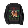 Funny Ugly Christmas Sweater Cat Santa Hat Sweatshirt view 1