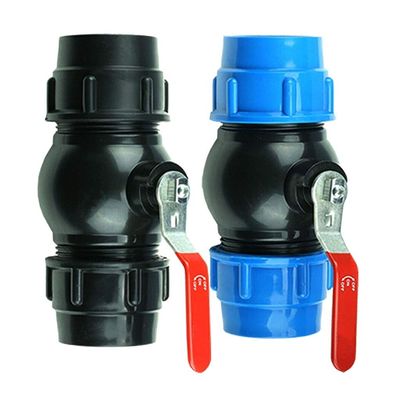 lever ball valves,ball valve,1pcs 20/25/32/40/50/63mm Plastic Water Pipe Steel Handle Quick Valve Connector,PE Tube Ball Valves Accessories (Color:Blue,Size:20mm) (Color : Blu, Size (Colo ( Color : 32