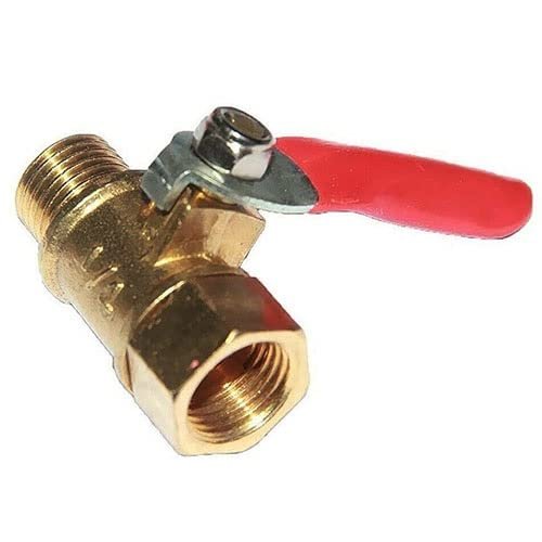 lever ball valves,ball valve,Mini Brass Shut Off Ball Valve,1/8" 1/4'' 3/8'' 1/2'' Female to Male Threaded Air Water Oil Flow Control Plumbing Fitting,1pcs (Size:1/2") (Size : 1/2") (Size ( Color : 1/