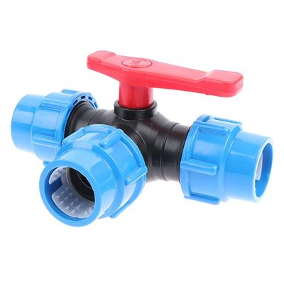 lever ball valves,ball valve,1Pcs Useful PE Three-Way Fast Connection Pipe Valve,Plastic T-Type Valve,ID 20mm 25mm 32mm 40mm 50mm Three-Way Valve Connector (Size:Black 25mm) (Size : Blue 2 ( Color : B