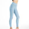 XUNRYAN Workout Leggings with Pockets for Women High Waisted Tummy Control Aesthetic Butt Lifting Yoga Pants Activewear Sky Blue view 3