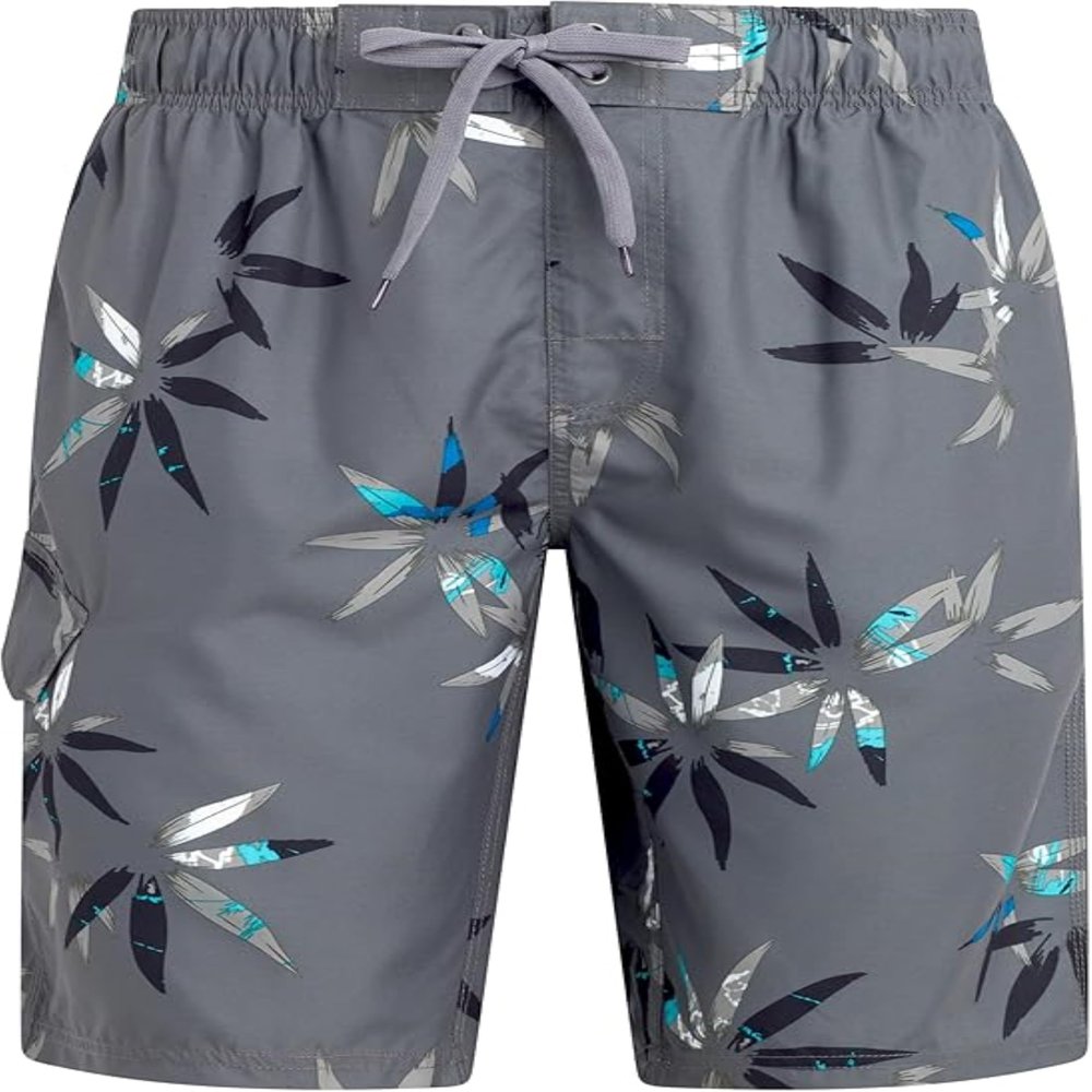 Kanu Surf Mens, Wade Mens Swim Trunks Quick-Dry Swim Shorts Men, 5.5  9 Inch Inseam (Regular & Extended Sizes), Reef Charcoal, Small