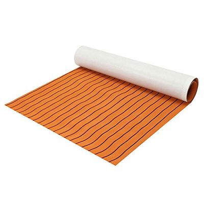 1200x2000x6mm EVA Foam Sheet Orange with Black Line Teak Synthetic Boat Decking Pad
