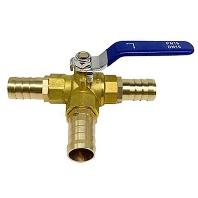 lever ball valves,ball valve,1pcs L-Port 3 Way Ball Valve,6/8/10/12/14/16/19/25mm Hose Barb Three Way Brass Valve,Connector Adapter for Water Oil Air Gas (Size:6mm Barb) (Size : 14mm Barb) ( Color : 2