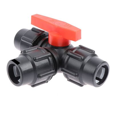 lever ball valves,ball valve,1Pcs Useful PE Three-Way Fast Connection Pipe Valve,Plastic T-Type Valve,ID 20mm 25mm 32mm 40mm 50mm Three-Way Valve Connector (Size:Black 25mm) (Size : Blue 2 ( Color : B