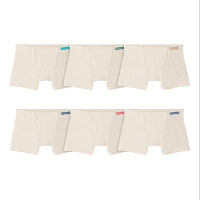 Fruit of the Loom Toddler Boys Natural Cotton Boxer Briefs 6 Pack, 2T-3T Assorted