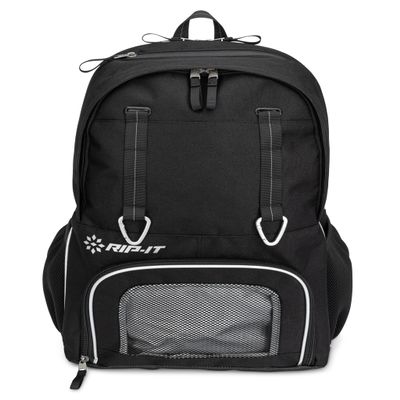 RIP-IT Women's Essentials Volleyball Backpack 2.0 - Mesh Ball Bag Included - Equipment Bag with Separate Shoe Compartment - Black