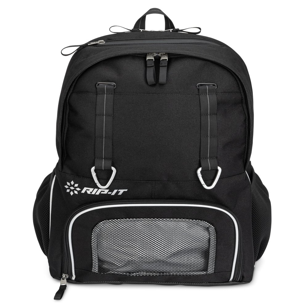 RIP-IT Women's Essentials Volleyball Backpack 2.0 - Mesh Ball Bag Included - Equipment Bag with Separate Shoe Compartment - Black