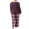 Wrangler Women's Jersey Top and Flannel Pant Sleep Pajama Set, Wine/Ombre Plaid, 3X view 2