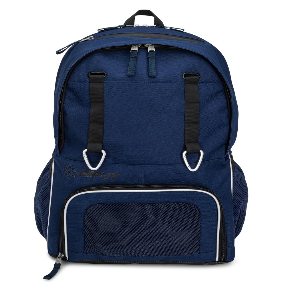 RIP-IT Women's Essentials Volleyball Backpack 2.0 - Mesh Ball Bag Included - Equipment Bag with Separate Shoe Compartment - Navy