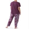 Wrangler Women's Short Sleeve Graphic Tee and Printed Pants Pajama Sleep Set, Amaranth/Paisley, Large view 2