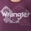 Wrangler Women's Short Sleeve Graphic Tee and Printed Pants Pajama Sleep Set, Amaranth/Paisley, Large view 3