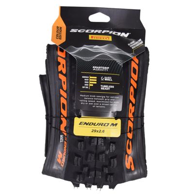 Pirelli Scorpion Enduro M Orange Color Edition Mountain Bicycle Tire 29x2.6 - Tubeless High-Performance Tear-Resistant MTB Tire for XC Racing, Trail and Enduro Riding (1 Tire)